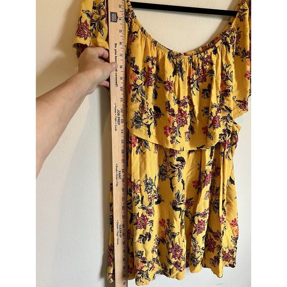 Torrid off the shoulders floral yellow top size 4 Bloomcore Flowy - Picture 9 of 10